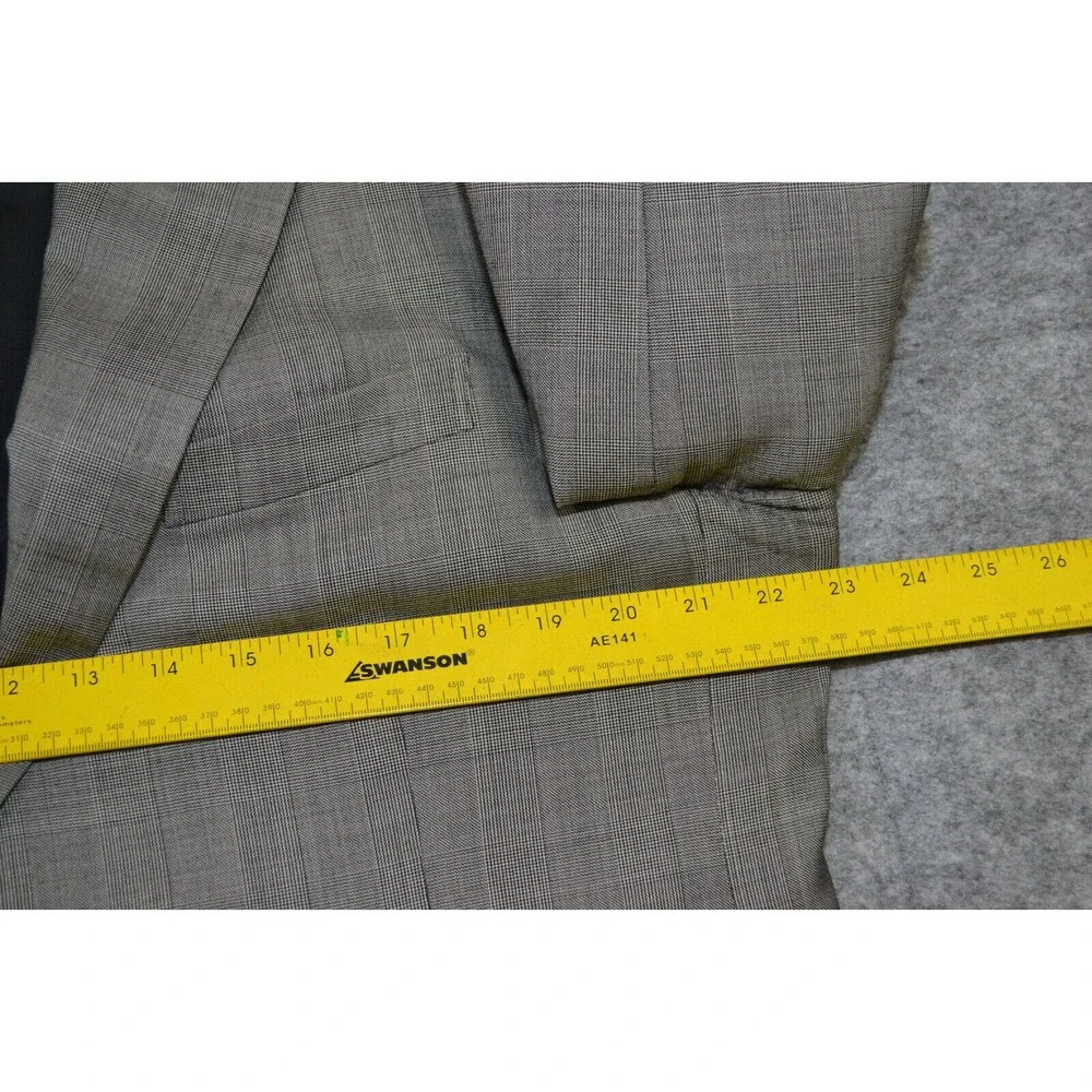 John W. Nordstrom Loro Piana Wool Blazer Mens 42R‎ Gray Glenn Check Sport Jacket
